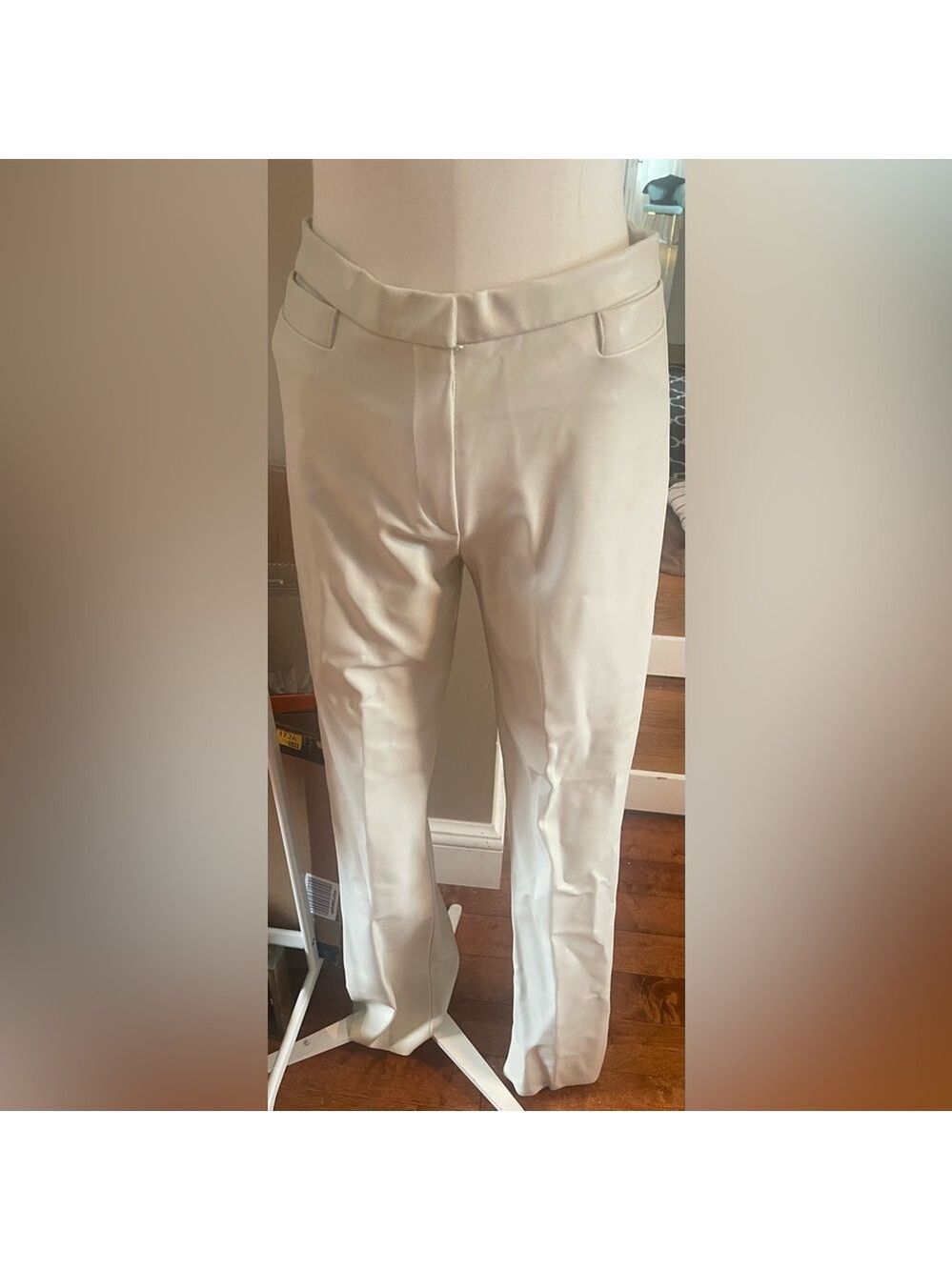 Women's Cream Two-Piece Pleather Set - Picture 7 of 12